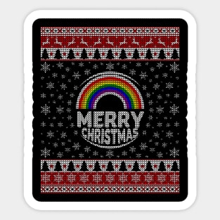 Merry Christmas Gay Rainbow LGBT Sticker